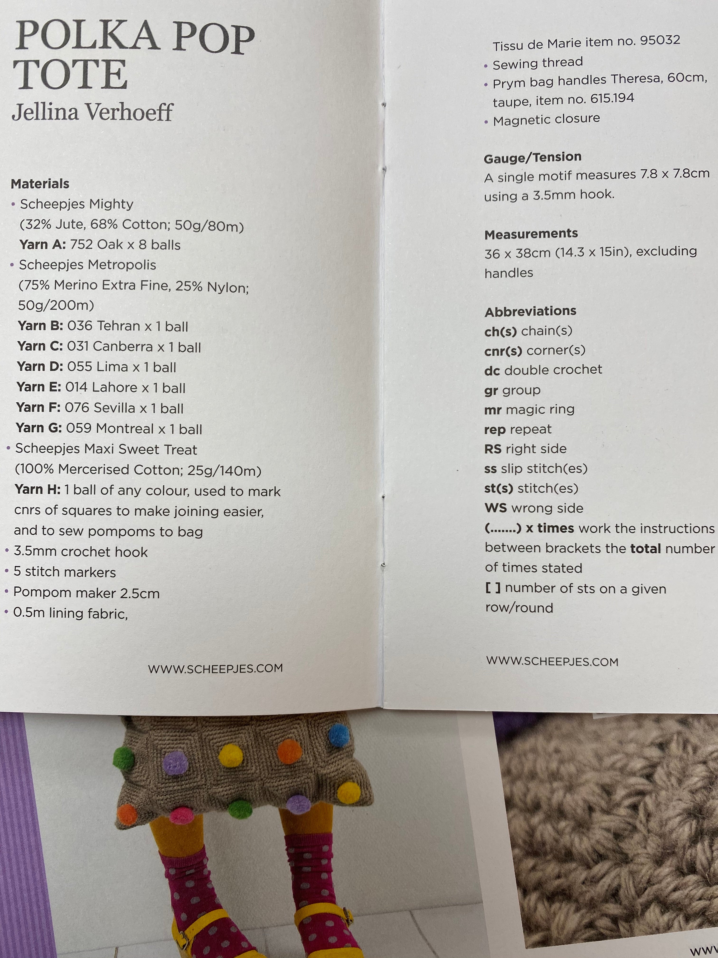 Sheepjes Metropolis Polka Pop Tote Crochet Pattern