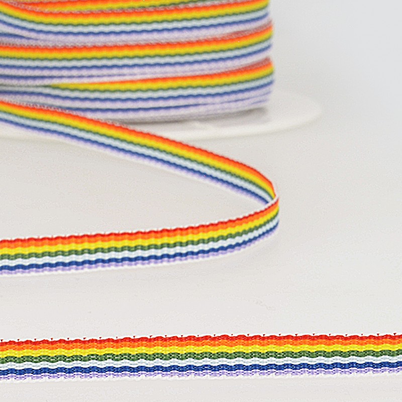 Rainbow Grosgrain 6mm Col 100