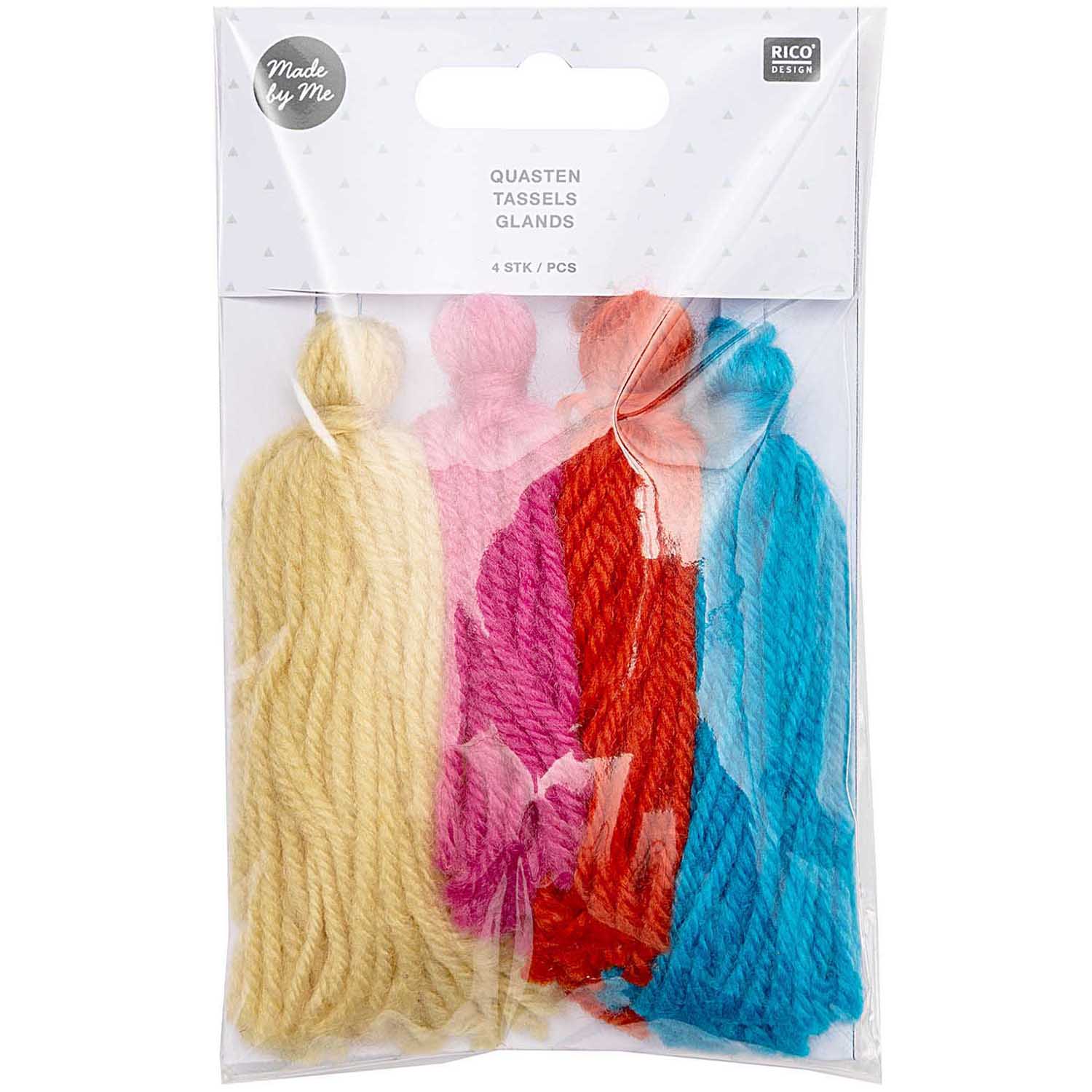 Tassels 4 pack Rainbow Colours 9cm long (D)