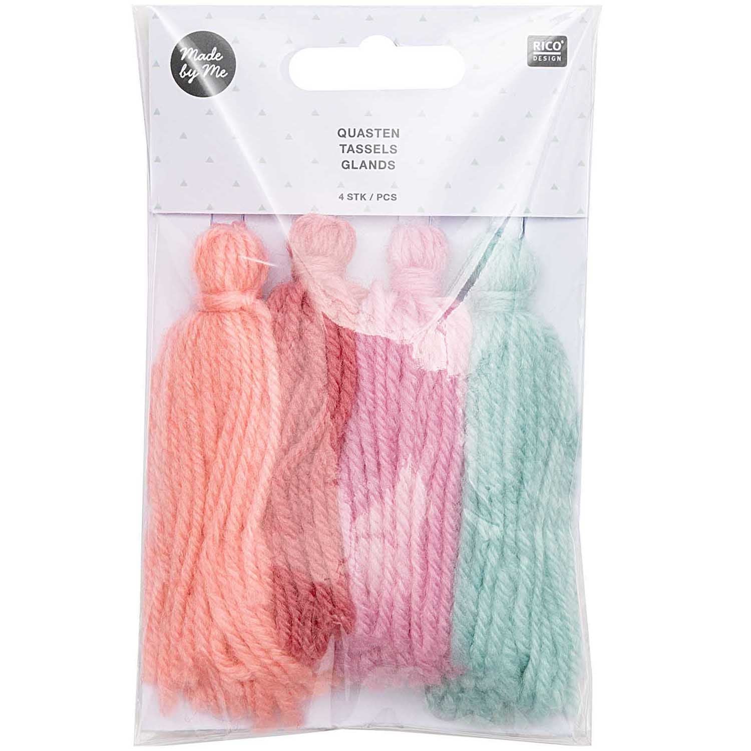 Tassels 4 pack Pastel Colours 9cm long (D)