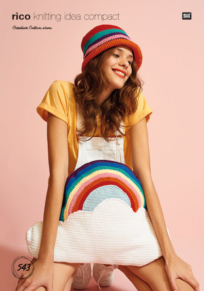 Rico Creative Cotton Aran Pattern Rainbow Cloud Cushion 543