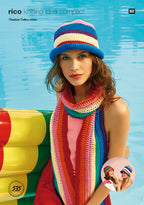 Rico Creative Cotton Aran Crochet Pattern Hat & Scarf 535