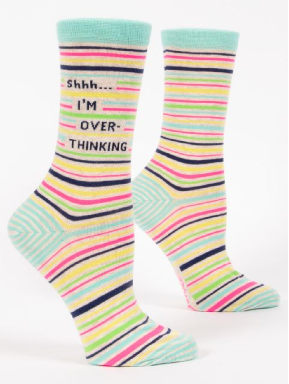 Ladies Crew Socks : Shhhh....I'm Over thinking