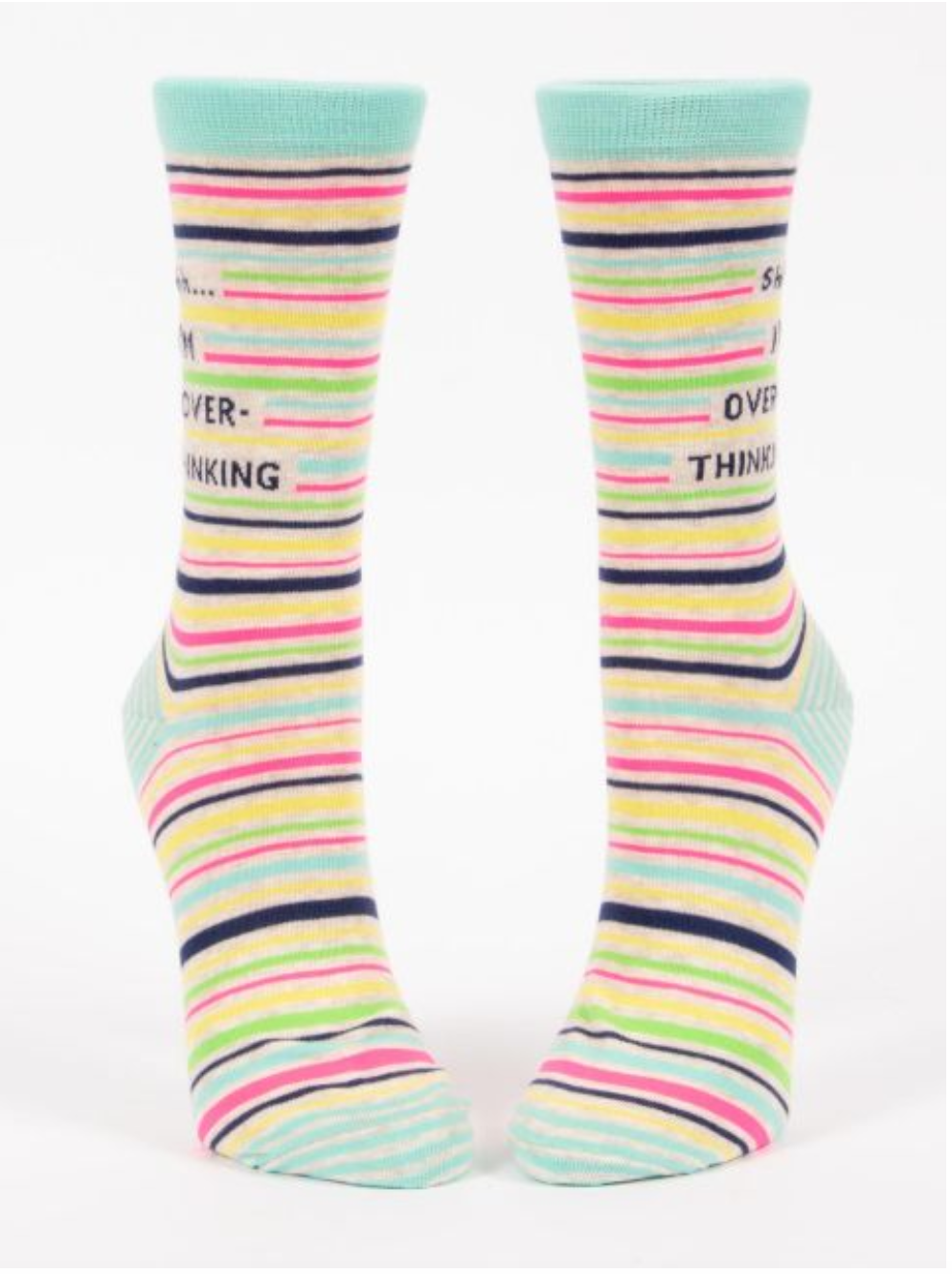 Ladies Crew Socks : Shhhh....I'm Over thinking