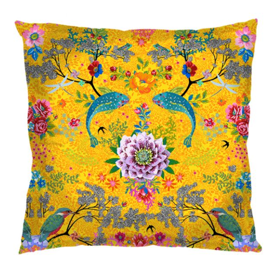 Half Metre : Odile Bailloeul VELVET Enchanted Pond Yellow