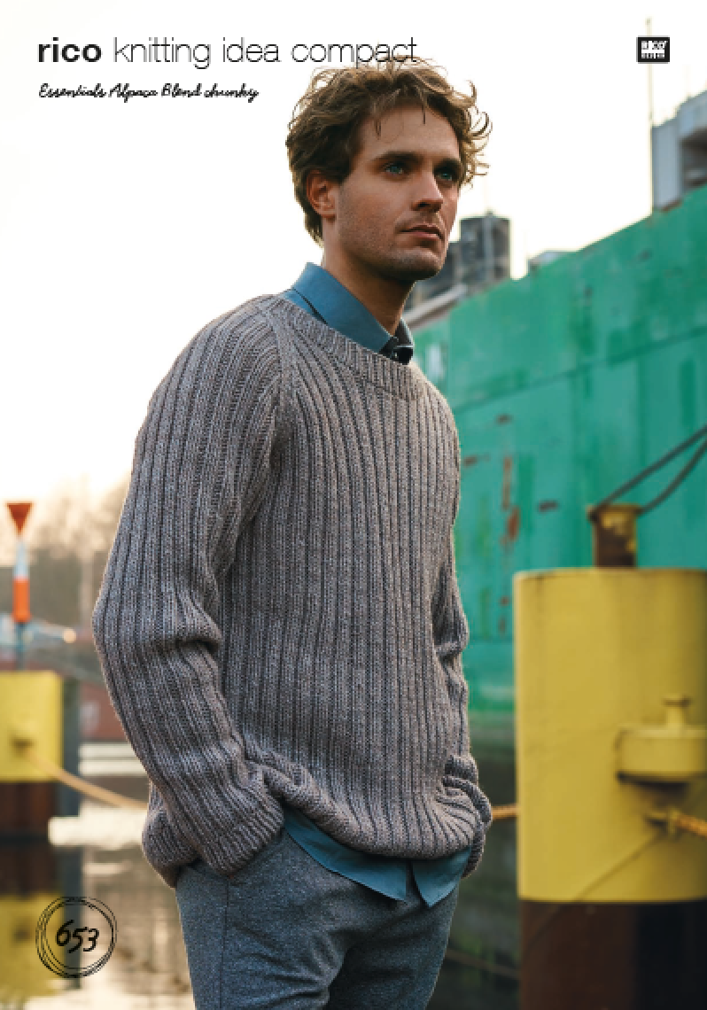 Rico Easy Men's Jumper, Cardigan & Scarf Knitting Pattern 653 (D)