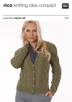 Cabled Womens Knitted Cardigan Pattern 039