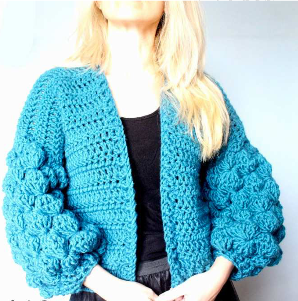 "Fir Cone Cardigan" Crochet Pattern