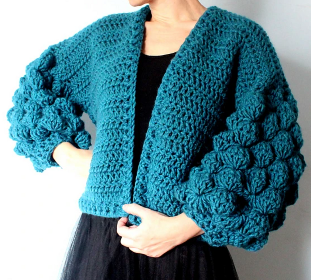 "Fir Cone Cardigan" Crochet Pattern