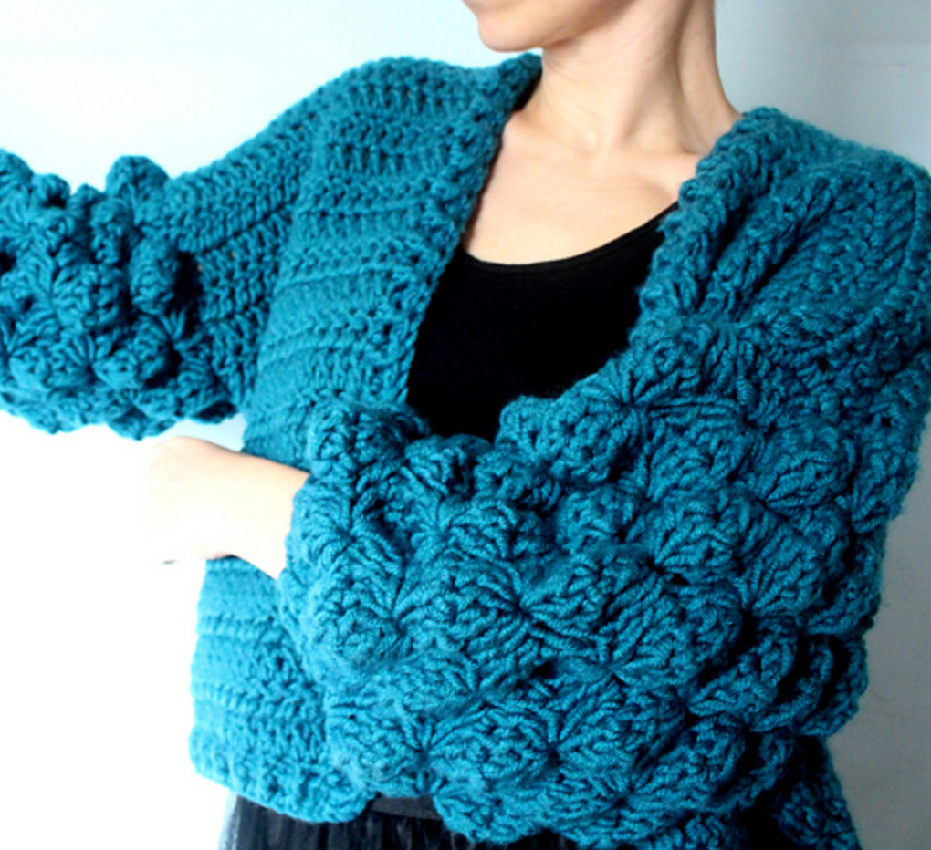 "Fir Cone Cardigan" Crochet Pattern