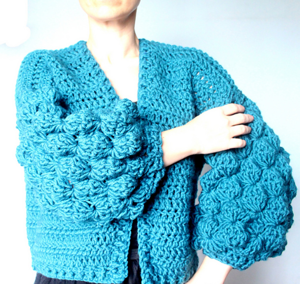 "Fir Cone Cardigan" Crochet Pattern