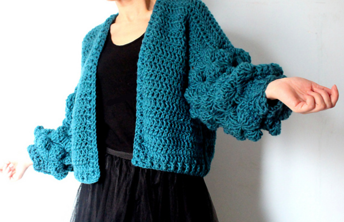 "Fir Cone Cardigan" Crochet Pattern