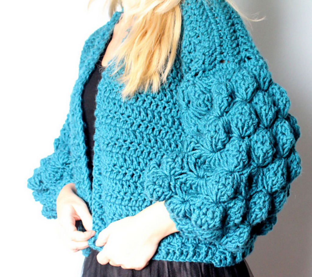 "Fir Cone Cardigan" Crochet Pattern