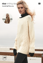 Women's Aran Sweater and Scarf Knitting Pattern 505