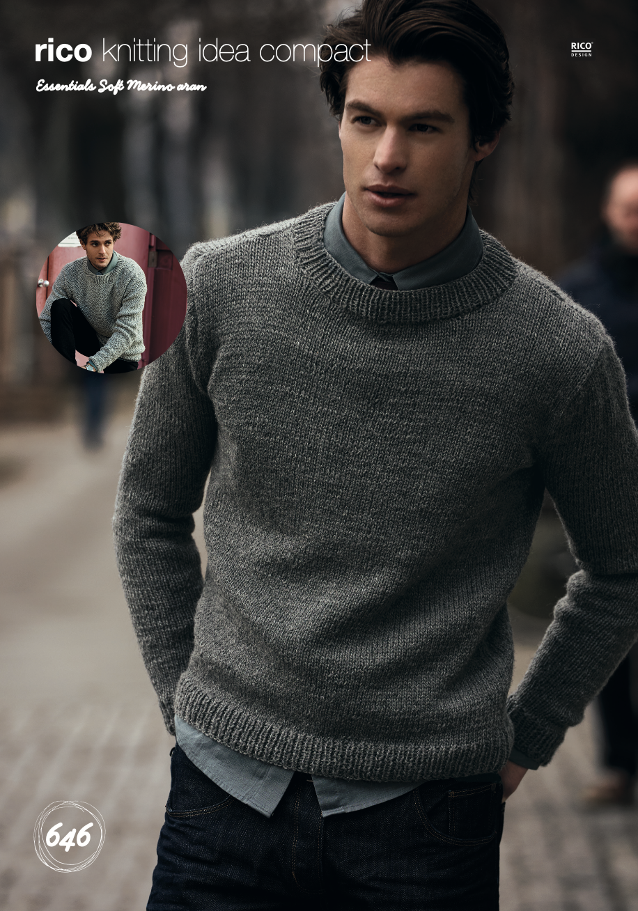 Men's Aran Jumper Knitting Pattern 646 (now discontinued)