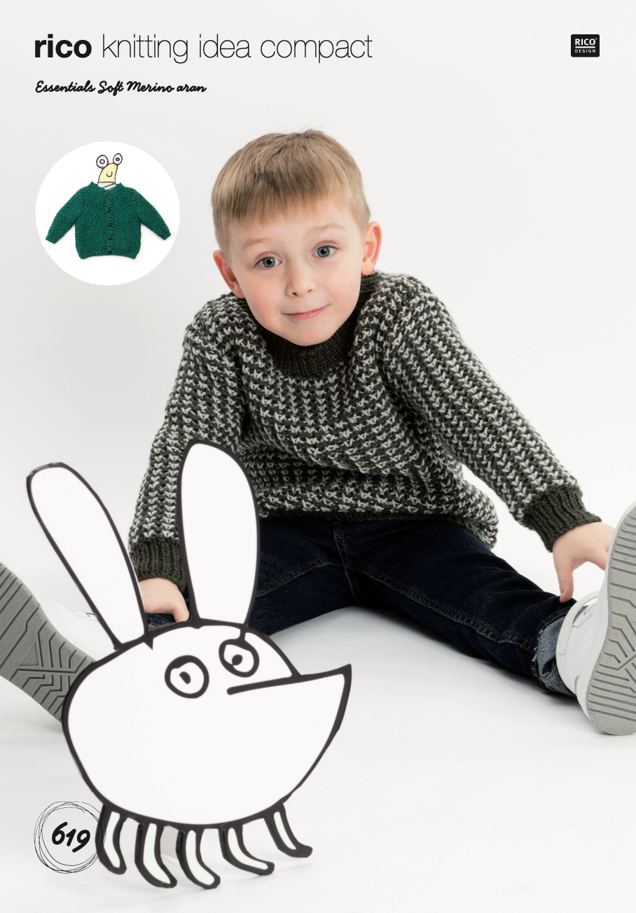 Kids Aran Jumper Knitting Pattern 619