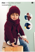 Kids Aran Jumper and Scarf Knitting Pattern 799