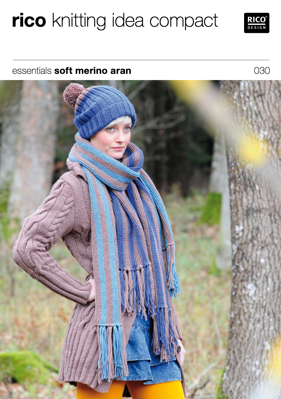 Women's Aran Cardigan and Scarf Knitting Pattern 030