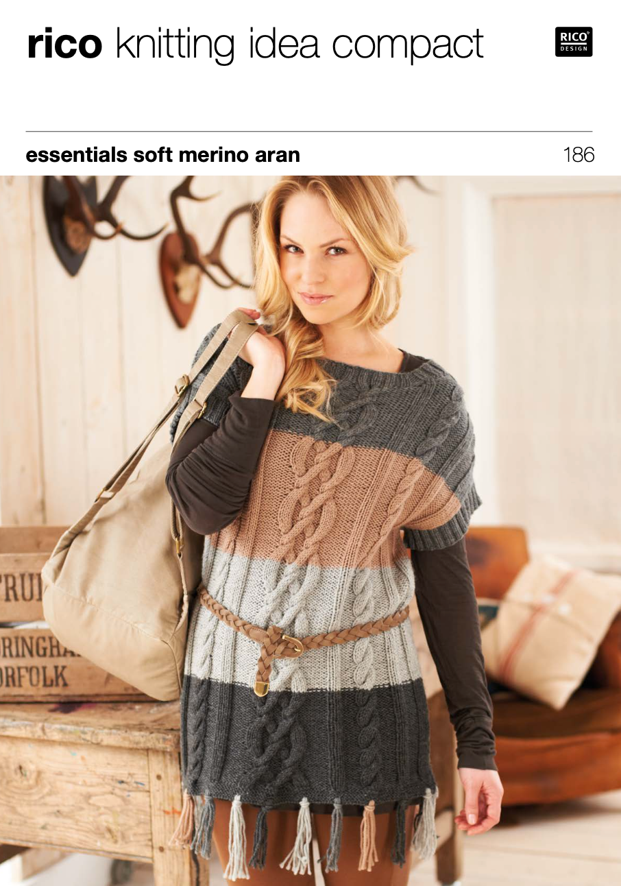 Women's Aran Jumper Knitting Pattern 186