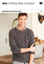Men's Aran Cable-Knit Jumper Knitting Pattern 187