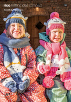 Kid's Aran Polar Bear Hat Scarf & Mittens Knitting Pattern 936