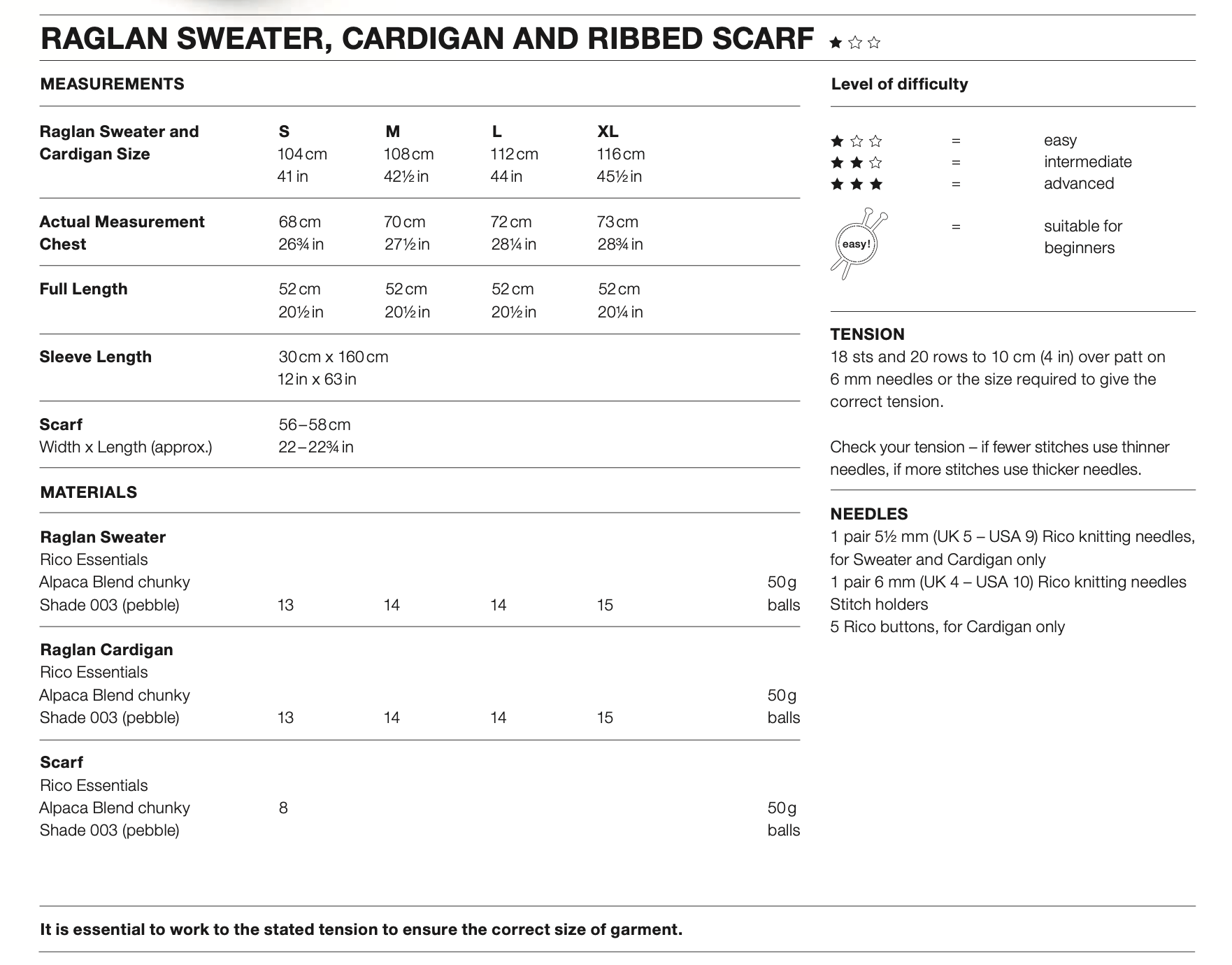 Rico Easy Men's Jumper, Cardigan & Scarf Knitting Pattern 653 (D)