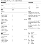 Kid's Aran Polar Bear Hat Scarf & Mittens Knitting Pattern 936