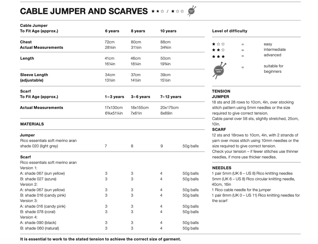 Kids Age 6-10 years Aran Cable Jumper Knitting Pattern 343