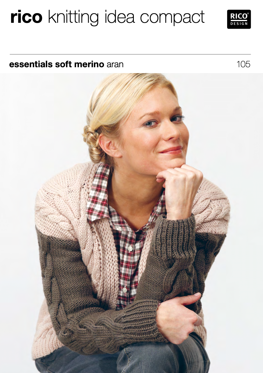 Women's Aran Cable Knit Cardigan Knitting Pattern 105