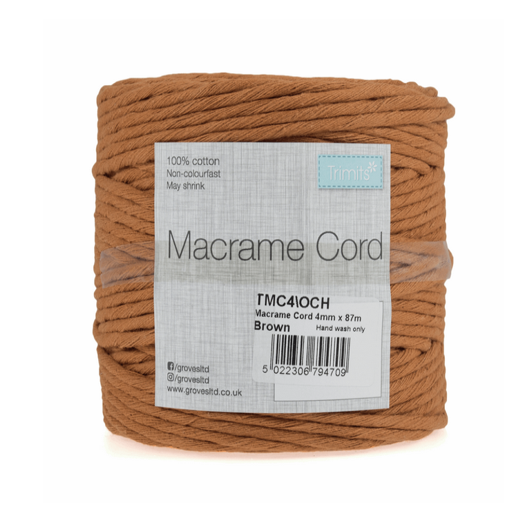 Macramé Cord: 87m x 4mm: Ochre