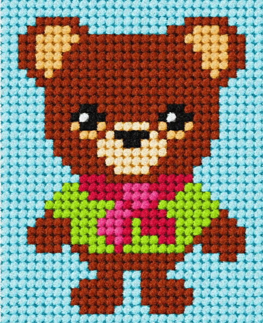 Children's Embroidery Tapestry Kit: My First Bear