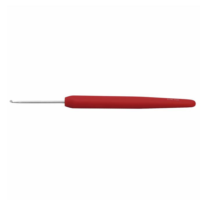2mm Crochet Hook : Waves 2 : Aluminium  : Red : 2.00mm