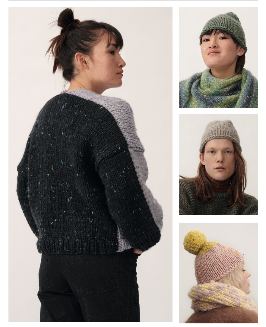 Super Tweed Super Chunky Knitting pattern 1066 : Cardigan & Hats