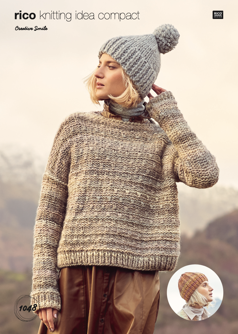 Smile Knitting Pattern 1048 : Ladies Jumper & Hat (D)