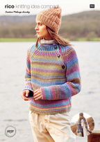 Creative Melange Chunky Knitting Pattern 1051 : Sweater Hat and Scarf