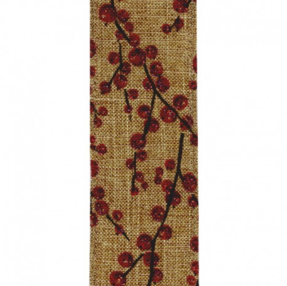 Glitter Berries Wired Ribbon