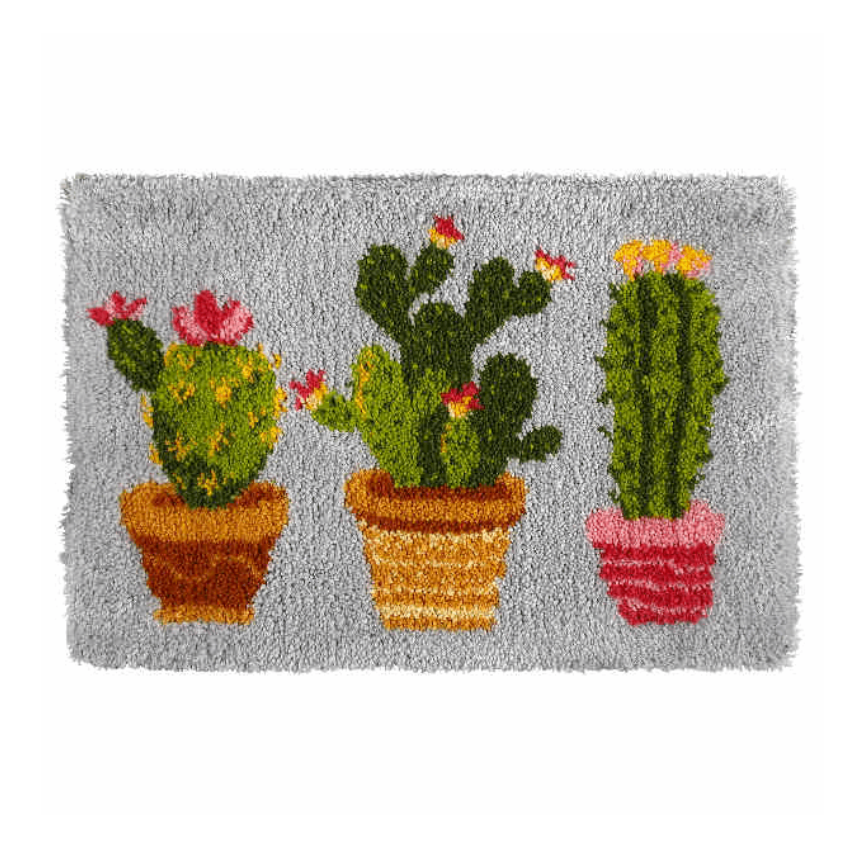 Latch Hook Kit: Rug: Cactus