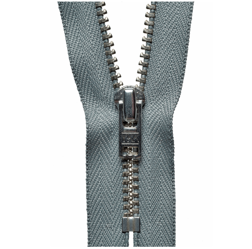 Metal Zip: 23cm: Mid Grey