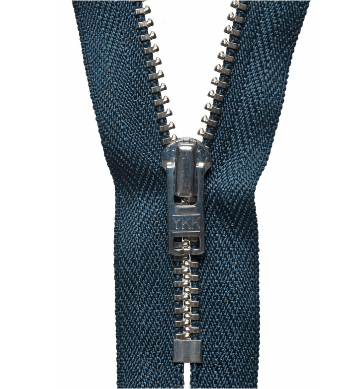 Metal Zip: 23cm: 9" Black