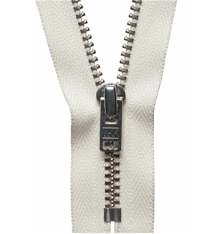 Metal Zip: 23cm: 9" Light Ecru