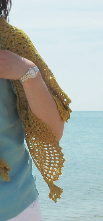 Pebble Beach Shawlette Knitting Pattern by Helen Stewart Designs