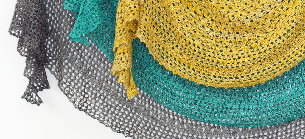 Pebble Beach Shawlette Knitting Pattern by Helen Stewart Designs