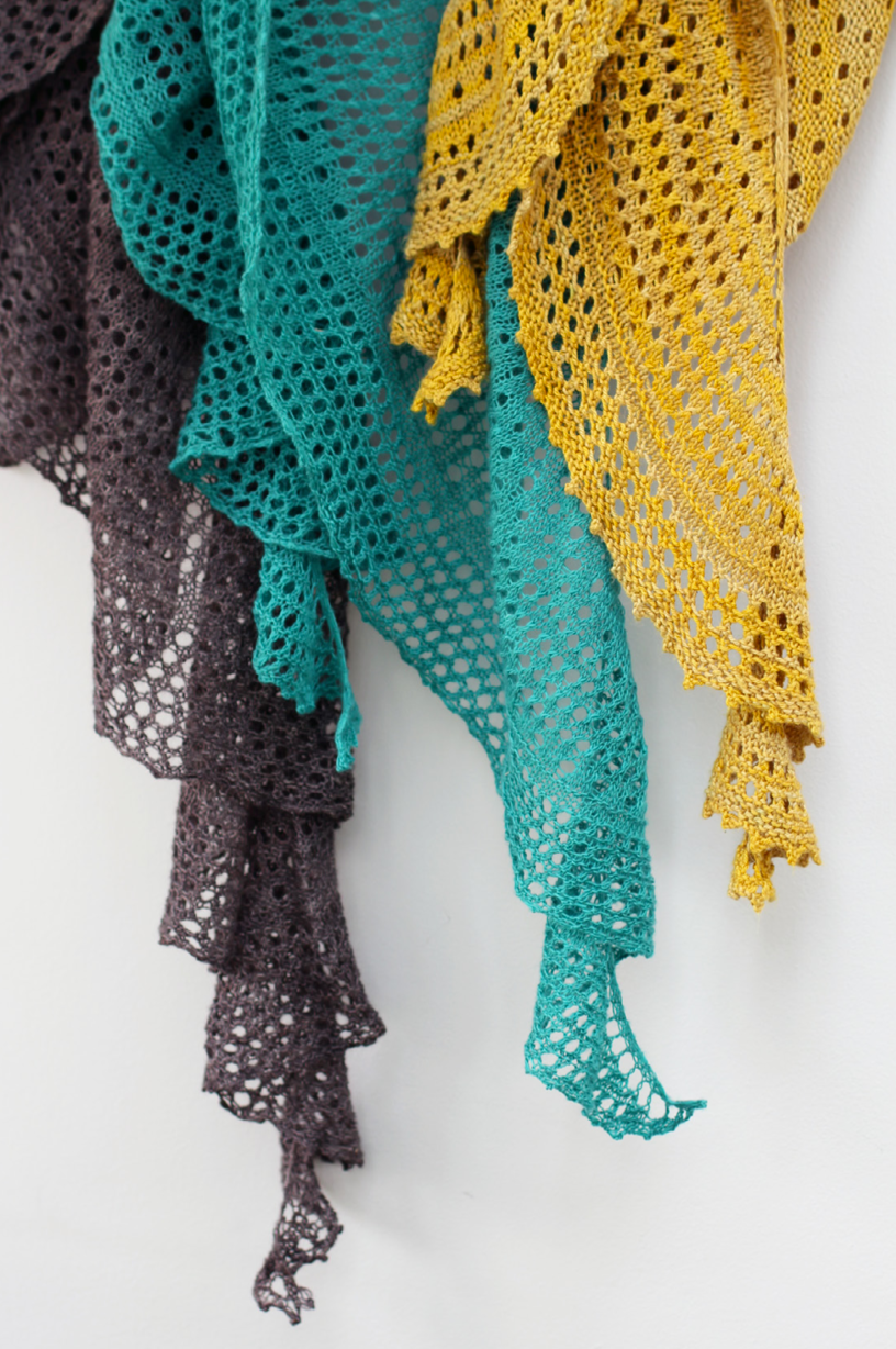 Pebble Beach Shawlette Knitting Pattern by Helen Stewart Designs