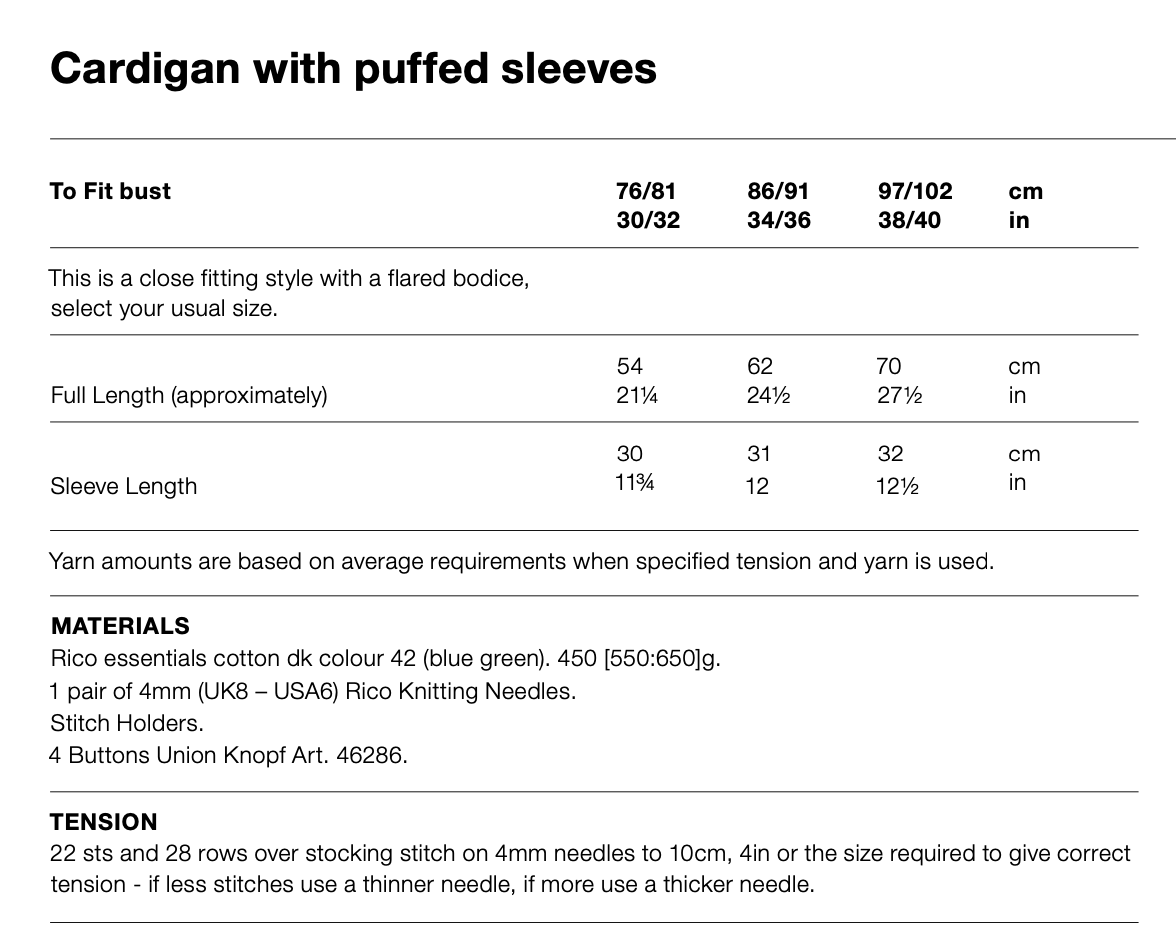 Rico Cardigan Knitting Pattern 074
