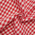 Gingham 100% Cotton Fabric - by the metre : Red & White