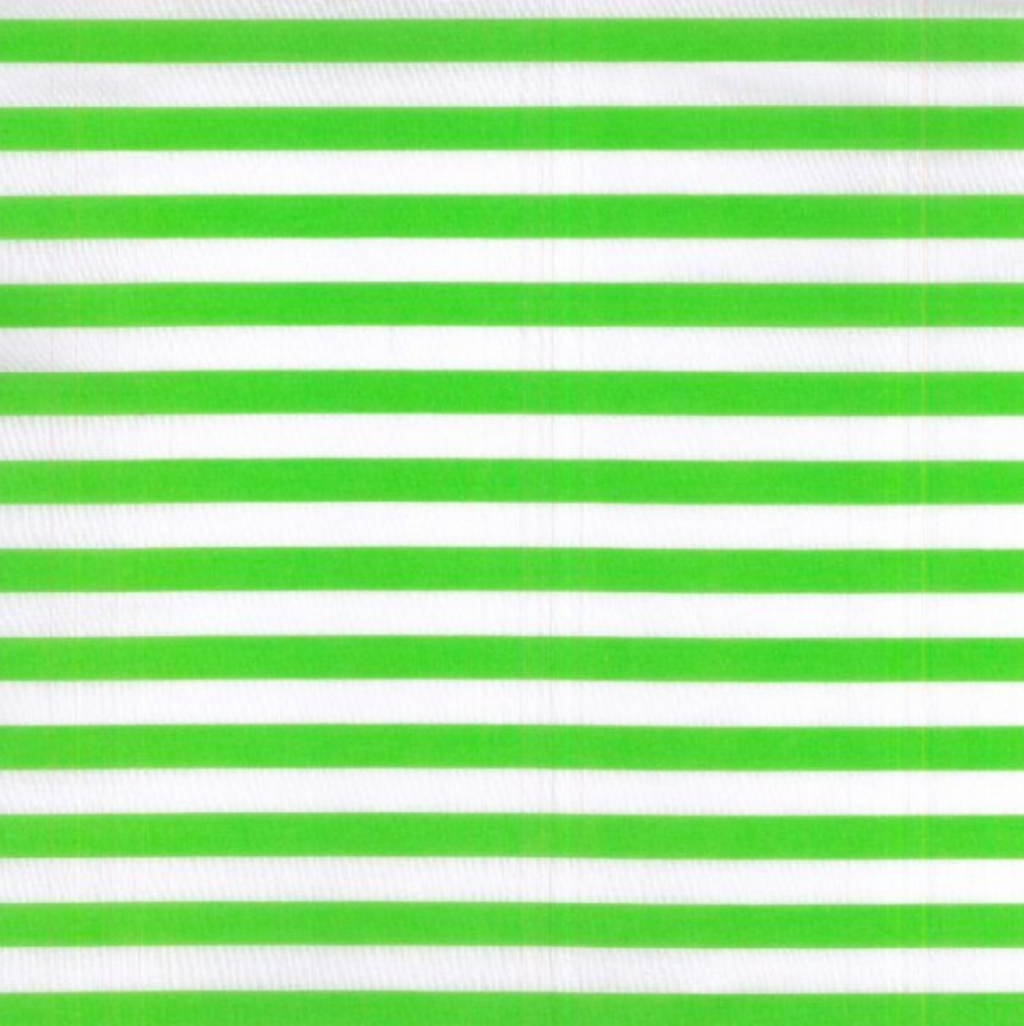 Super Stripe Polycotton Fabric : Neon Green & White