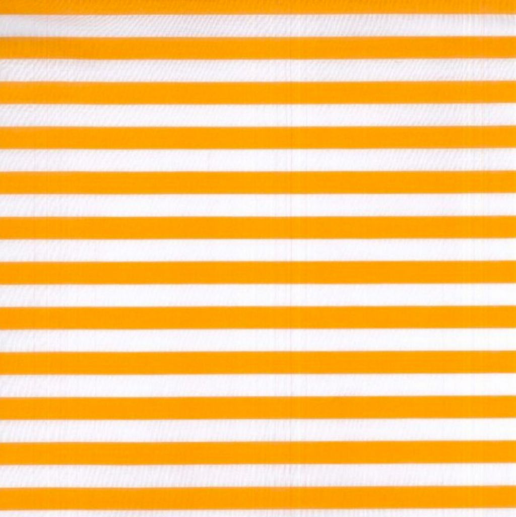 Super Stripe Polycotton Fabric : Neon Orange & White