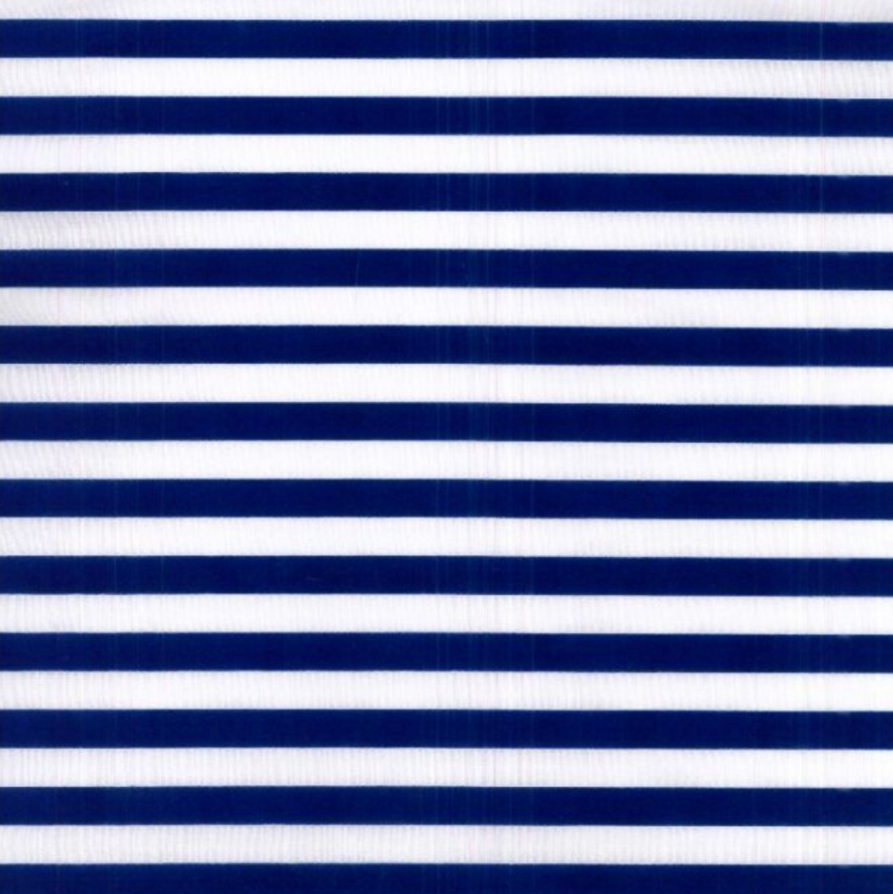 Super Stripe Polycotton Fabric : Navy & White