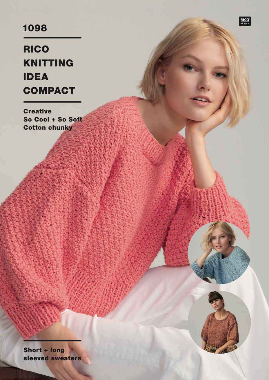 So Cool & So Soft Cotton Single Pattern 1098 : Short & Long Sleeved Sweaters