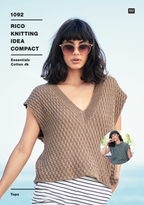 Rico Essentials Cotton DK Short Sleeve Top Knitting Pattern 1092